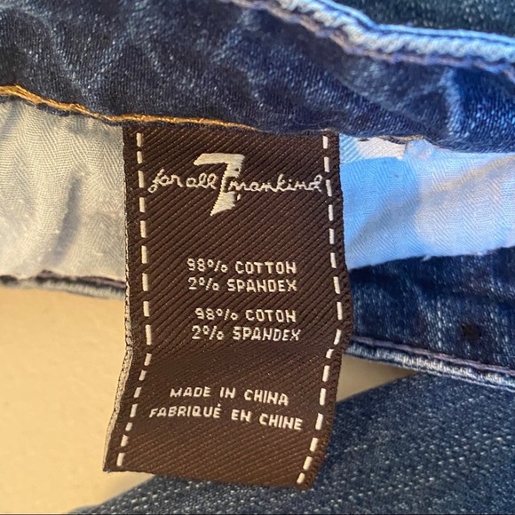 7 for all Mankind Paxtyn Distressed Straight Leg Jeans Youth Size 14 Medium Wash - Picture 7 of 9